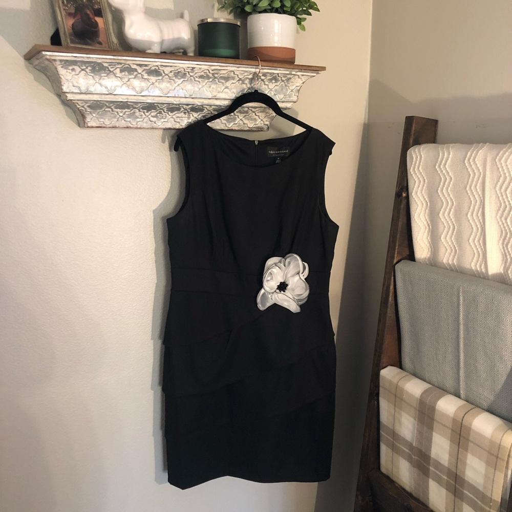 Black Dress with Beautiful Flower Bow